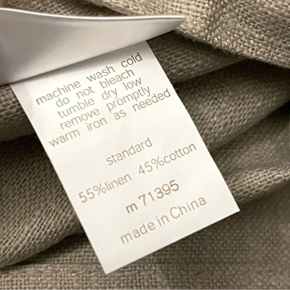 West Elm Dark Flax Warm Gray Melange Linen Cotton Blend Pillow Shams NWT